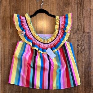 Crosby by Mollie Burch Rainbow Striped Top round neck